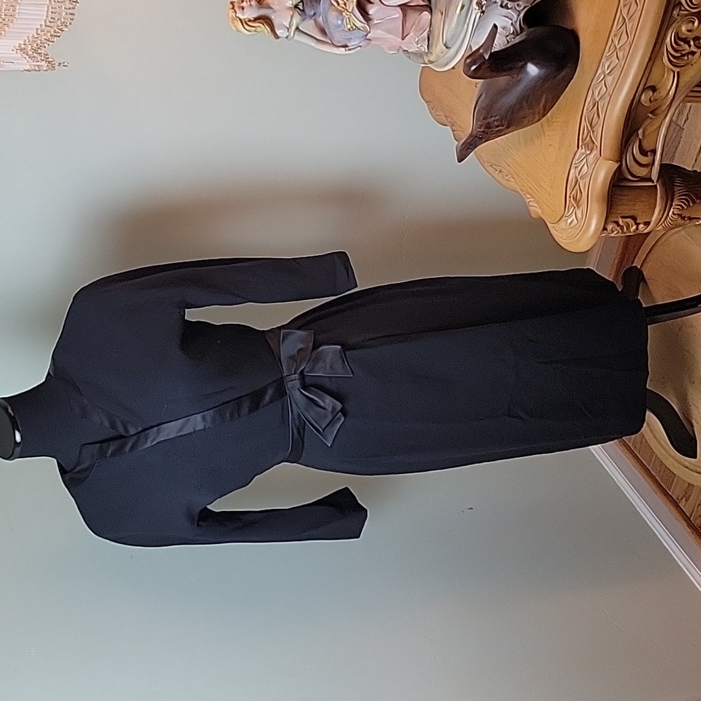 Vintage Crystal Room little black dress with satin bow